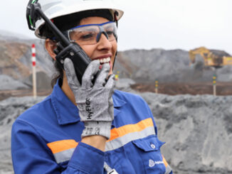 Boilermaker Learnership Polokwane mining employee using radio on site