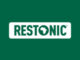 Restonic logo on a green background.
